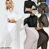 Yoga kläder kvinnor 2st Set Sport Crop Top Pants Outfit Workout Clothes Långärmad solid sportkläder kvinnlig träning oss