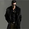 メンズジャケット2023模造ミンクファー統合長い冬服ジャケットトレンチコート男性韓国ファッションウィンドブレーカー231212