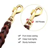 Dog Collars Leashes 2M Leather Dog Leash Heavy Duty Training Braided Rope Durable Strong Pet Dog Slip Training P-Leash for Outdoor Hiking Walking 231212