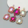 Boucles d'oreilles en strass pour femmes, 3 couleurs, bijoux à la mode, accessoires de Collection Maxi pour filles