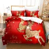 Bedding sets Christmas Duvet Cover Set Merry Christmas Pattern Polyester Quilt Cover Christmas Warm Theme Bedding Set for Family King Size 231211