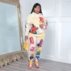 Chándales de mujer Conjunto de dos piezas Diseñador Nueva moda Casual Impreso Otoño e invierno Pantalones con capucha de manga larga