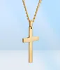 MIC mode alliage brillant croix pendentif à breloque chaîne collier pour hommes femmes 2224 pouces 4 couleurs 12 pièces lots207f7155367