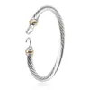 Mode 5mm Bracelet câble fil Bracelet U Bracelet fil d'argent exquis Simple bijoux Bracelet pour Women309P