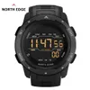 North Edge Men Digital Watch Watch zegarki sportowe Męskie Sporty Dual Time Cotomet Alarm Waterproof 50m Digital Watch Clock270d