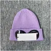 Beanie/Skull Caps CP Hats 2 Lens Caps Glasögon Goggles Beanies Men Sticked Skl Company Outdoor Women Unie Winter Beanie Black Grey Bonn Otqsws