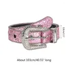 Belts Casual Woman Locomotive Full Diamond Waist Western Cowgirl Y2K Girls Fashion Belt For Jeans Drop