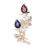 Broschen Brillante Tulpen Elegante Blume Luxus Zirkon Kristall Brosche Pins Modeschmuck 2 Farben Erhältlich Hochwertiges Geschenk