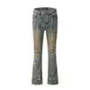 Damenjeans Washed Bad Flared Denim Pants Y2K Atmosphere Torn Kong Casual Herren Street Clothing Buttons BuJeans