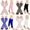 Women Socks 4Pcs 2Pairs Trendy Glove Suit Ladies Mesh Gloves Lace Arm Cover Leggings Girl Mittens Dance Party Gift