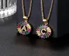 Chains 2021 Gold Color Initial Multicolor CZ Necklace Charm Letter Name Jewelry For Women Accessories Girlfriend Gift8772392