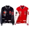 Designer Herenjassen Modemerk Casual Jassen Trend Merk Licht Tijger Geborduurd Leren Mouwpaneel Varsity Amires Jas 680