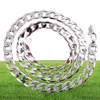 10mm Wide Solid Curb Chain 18K White Gold Filled Classic Style Polished Mens Necklace Jewelry 24 Inches2446644