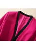 Arbeit Kleider 2023 Herbst Winter Mode Elegante Rock Set Frauen Rose Roten Gürtel Mantel Hohe Taille Midi Büro Dame