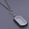 Pendant Necklaces 10Pcs/Lot Dog Tag Ashes Glass Urn Locket Cremation Personalised Rectangle Living Relicario Collares Jewelry