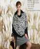 Sciarpe Naizaiga Nero Bianco Zebra Stampa a righe Lana Modale Miscela Spessore Inverno Quadrato Scialle femminile Donna JY1229013314