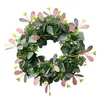 Couronne de fleurs décoratives, feuilles vertes, couronnes extérieures, ornement de porte d'entrée, Eucalyptus pour murs de porche de mariage, fenêtres