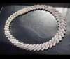 19mm wide heavy iced out bling diamond Curb Cuban link hip hop chain necklace87485521355446