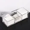 Badtillbehör Set Stylish Makeup Storage Box Lätt att rengöra och multifunktionell rymdbesparande arrangör 3 celler/ingen täckning