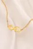 Símbolo do infinito amor pingente colar figura 14k ouro fino antigo amarelo preenchido feminino senhoras meninas encantos mãe presente box1789176