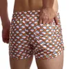 Mens Swimwear Swim Trunks Beach Board Swimming Pants Swimsuits Surffing Shorts Rainbow Maple Leaf Pattern