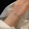 Charm Bracelets New 925 Sterling Silver Sterry Flower Hpiness Beads Bracelet For Woman Girl Fashion Jewelry Gift Dropship WholesaleL231214