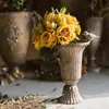 Vases Classique Gobelet Fleur Vintag Vase Pot Rétro En Fer Forgé Bouquet Arrangement Or Chandelier table Décorer La Maison 231212
