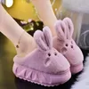 Slippers Antovo Cotton Slippers Women Lovely rabbit thick sole thermal slippers indoor home Shoes Winter Slippers for Women 231212