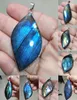 Pendentif gemme pierre naturelle forme de feuille perle violet bleu Labradorite collier pendentif pour femmes hommes bijoux cadeau 1 pièces 2208138368555