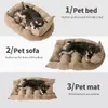 kennels pens Multifunction Dog Bed Mat 3 IN 1 Dogs Cat Sleeping Bed Sofa Warm Winter Puppy Kitten Nest Kennel Soft Pet Cushion For Dogs Cats 231212