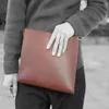 2018 NUEVA POUCHA DE TOSO DE VIAJE DE VIAJES 26 cm Protección Clutch de maquillaje para hombres Bolsas cosméticas impermeables de cuero genuino para mujeres221h