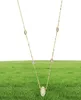 Silver Gold Rose Gold 3 Color CZ Station Opal Necklace Fine 925 Sterling Silver Jewelry Round Geometric Charm Link Chain Collar FA3396805