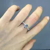 Solitaire Ring Natuurlijke Ovale Moissanite Edelsteen Echte 14K Wit Goud Sieraden Engagement voor Vrouwen Kanaalinstelling Anillos De Bizute265o