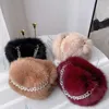 Evening Bags Fur Bag Chain Handheld Women's Fashion Crossbody Single Shoulder Handbag Winter Ladies Warm Clutch Party