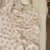 毛布の肥厚二層コーラルフリースフリース幼児スワドルエンベロープラップフローラルビンテージプリント生まれの寝具