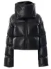 Women's Down Parkas Winter Casual Black Oversized Bubble Coat for Women Fashion Zipper Scarf Collar Short Puffer Jackets Green Parka Streetwear 231212