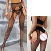 Calze lunghe a rete da donna Abbigliamento Maglia sexy Scavata Lingerie Reggicalze Collant Costume Collant classico erotico sexy