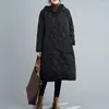 Trenchs de femmes manteaux chauds lâches à capuche Parkas manteau femmes automne hiver vintage vert coton mi-longueur épais coton rembourré veste vêtements d'extérieur