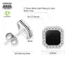 Krkc Wholesale Fashion Jewelry 14k Gold 5a Black Cz Onyx Men Earring Sterling Silver 925 Stud Earrings for Men Women