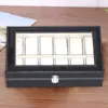 Watch Boxes 12 Grids PU Leather Box Storage Case For Jewelry Display Organizer Holder