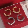 Europese en Amerikaanse stijl Socialites Ear Hoop Earring Palace ingelegd met diamanten Pearl letters Micro -inlays Crystal Ear Stud Designer Sieraden Girls Vale9