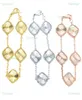 Collana di design in argento S925 Fritillaria Fashion Classic 4 Braccialetti con ciondoli a forma di quadrifoglio Catena in oro 18 carati per donnaRagazza 5676570