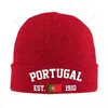 Berets unisex Portugal Est.1910 Dzianin Kapelusz dla mężczyzn Boys Chłopcy Zimowa jesienna czapka czapka ciepła maska