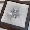 Овальный 8 -е лаборатории бриллиантовые кольцо 925 стерлинговые серебряные ювелирные украшения обручальные кольца обручальные кольца для женских мужчин.