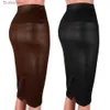 Rokken Leren Rok Terug Split Vrouwen Sexy Bodycon Kokerrok Sexy Kantoor Dame Potlood Pakket Rokken Hoge Taille Zomer lange RokL231212