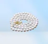 78 mm naturalny Akoya uprawiany biały naszyjnik perłowy biżuteria 32 Quot7459544