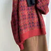 Kadın Sweaters Fashion Retro Yarım Kaplumbağa Boyun Sıcak Örgü Üstleri Kadın Kore tarzı Örme Külot rahat gevşek fener kollu kazak