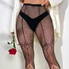 Frauen Fishnet Club Body Stocking Sexy Mesh Aushöhlen Hosenträger Strumpfhosen Erotische Über Knie Socken Damen Leggings Kostüm sexy