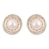 Stud Earrings Luxurious Rhinestone Inlaid Sparkling Easy To Wear For Dating Shopping Outfit Accessory