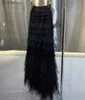 Jupes Nouvelle offre spéciale jupes longues 2024 printemps été mode jupe femmes taille élastique en cascade volants Sexy longue Maxi maille jupes CasualL231212